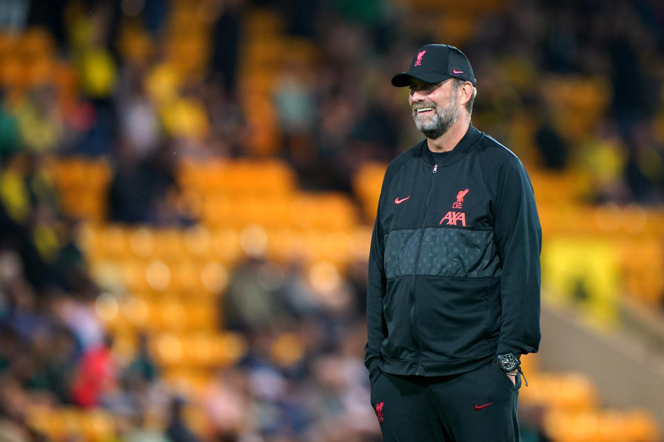 Liverpool Teammanager Jürgen Klopp vor dem Carabao Cup Spiel gegen Norwich