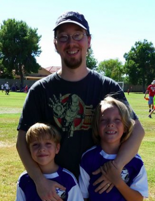 Emily Edwards, right, and her brother Emilio played soccer when they were younger, but both have felt pushed away from sports. They are shown with their father, Tyler. (Photo courtesy of the Edwards family)