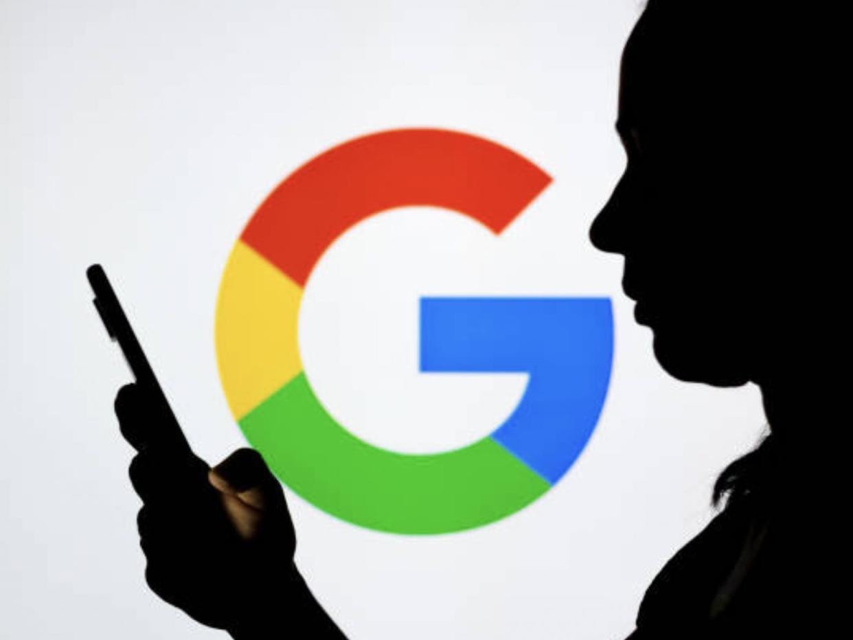 Woman silhouette Google logo