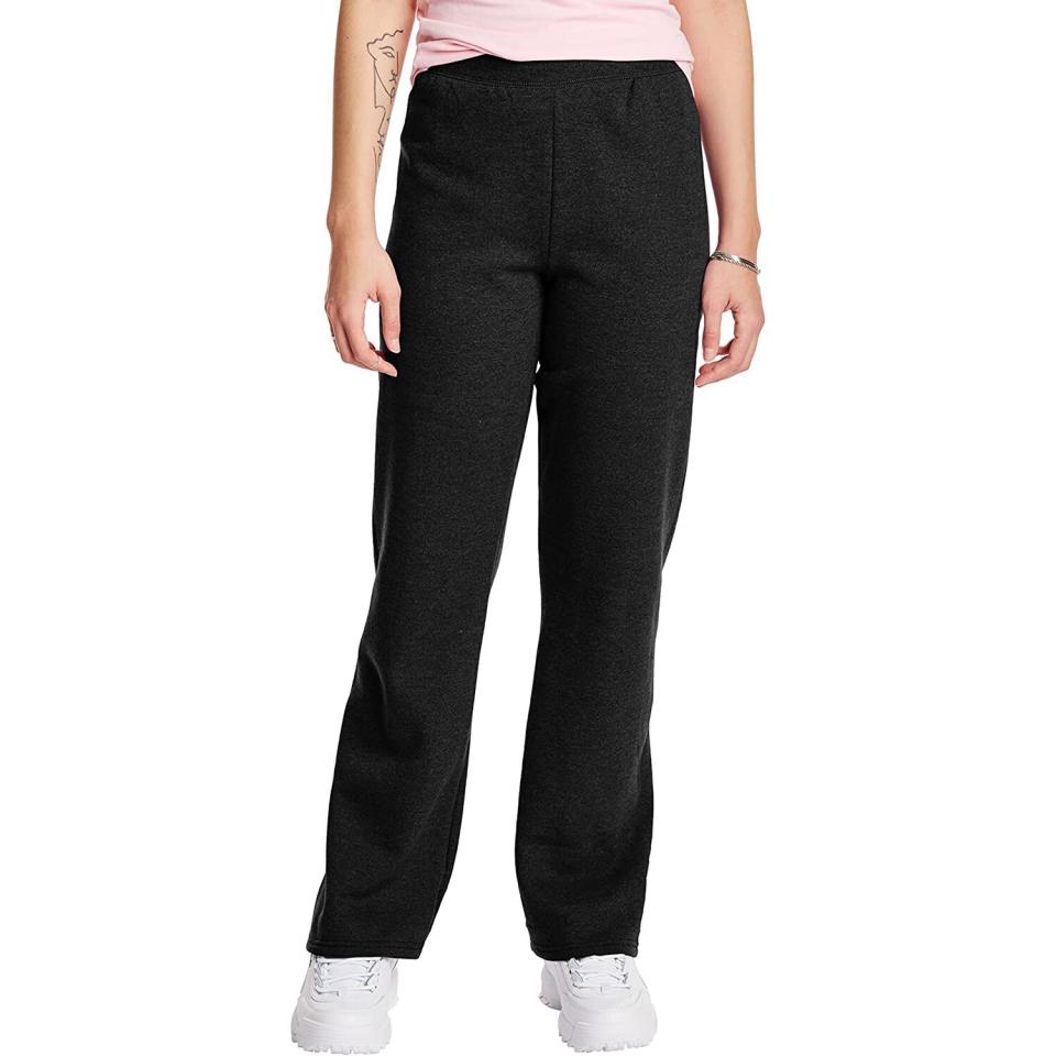 Hanes ComfortSoft EcoSmart Women's Open Bottom Leg Fleece Sweatpants