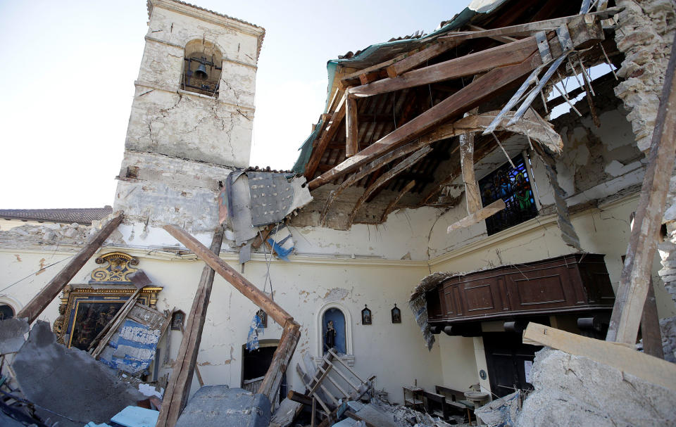 A collapsed church in Borgo Sant’Antonio