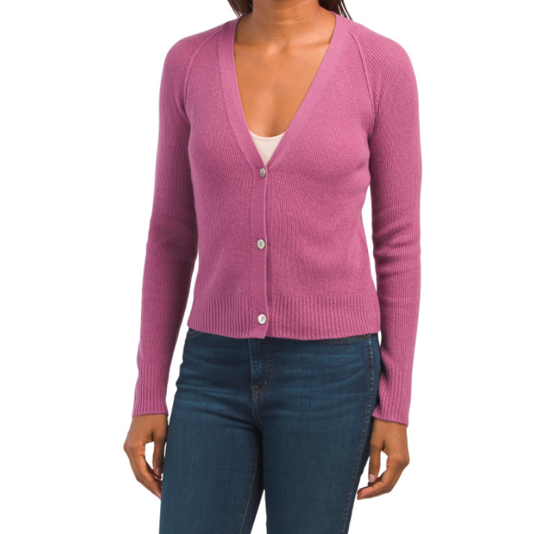 <p><a href="https://tjmaxx.tjx.com/store/jump/product/new-arrivals/runway/Cashmere-Ribbed-Raglan-Sleeve-Cardigan/1000767377" rel="nofollow noopener" target="_blank" data-ylk="slk:Shop Now;elm:context_link;itc:0;sec:content-canvas" class="link ">Shop Now</a></p><p>Cashmere Ribbed Raglan Sleeve Cardigan</p><p>tjmaxx.tjx.com</p><p>$129.99</p>