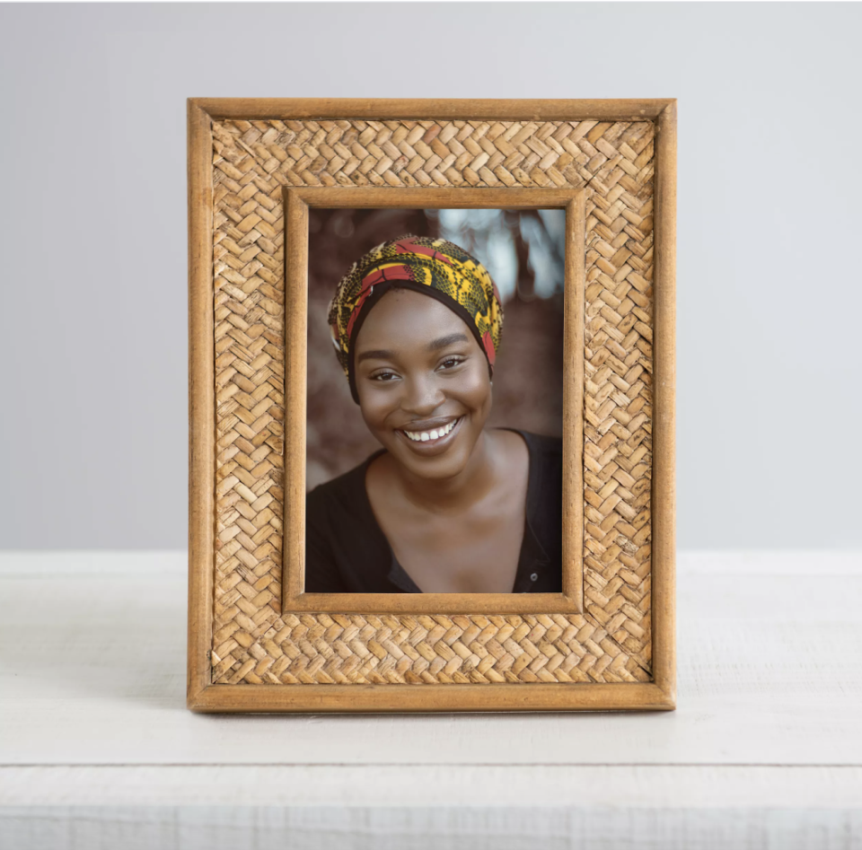 Tan Rattan Picture Frame, 4x6