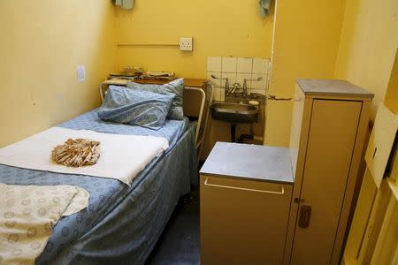 View of the prison cell occupied before the release on parole by Oscar Pistorius at the Kgosi Mampuru II Correctional Centre in Pretoria, December 1, 2015. REUTERS/Sydney Seshibedi