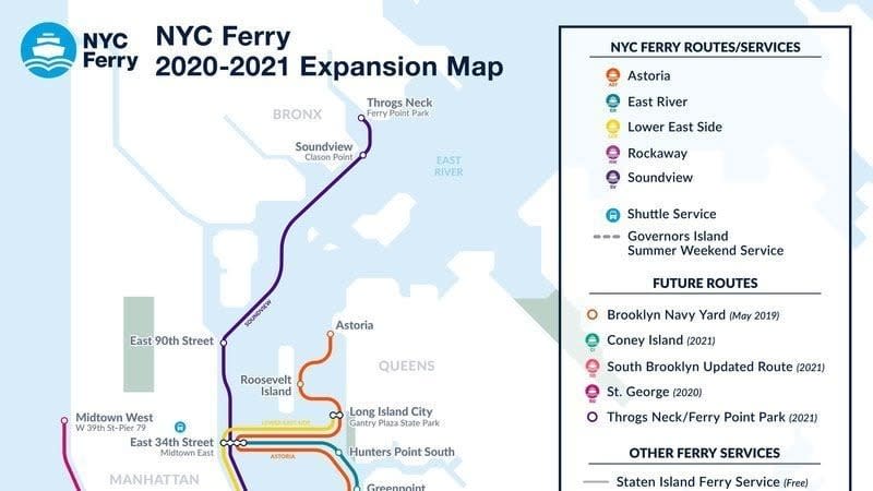 NYC Ferry currently has seven routes across the city. Change.org