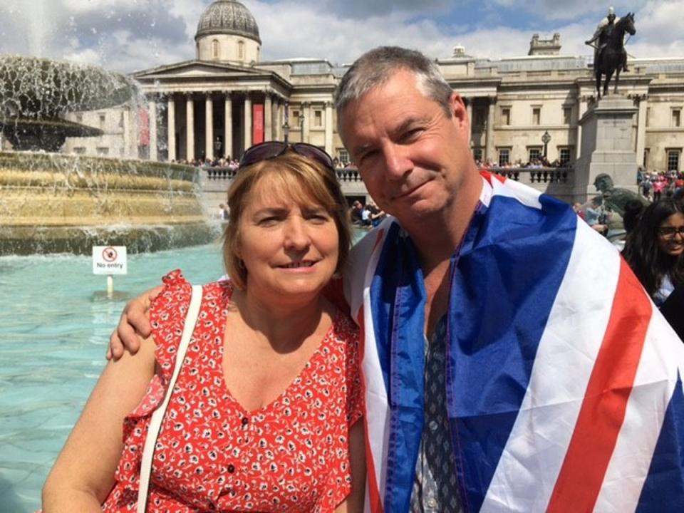 Michaela and Trevor Groves in Trafalgar Square for the Jubilee (Colin Drury)