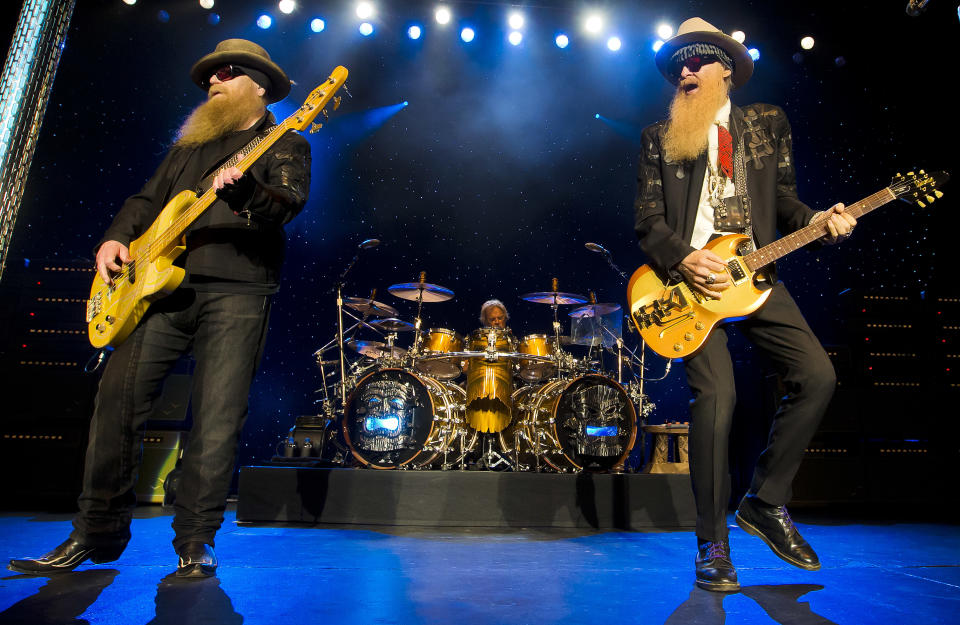 Dusty Hill, from left, Frank Beard and Billy Gibbons of ZZ Top