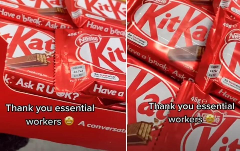 The woman thanked essential workers in her video. Source: TikTok @lisabiscoff
