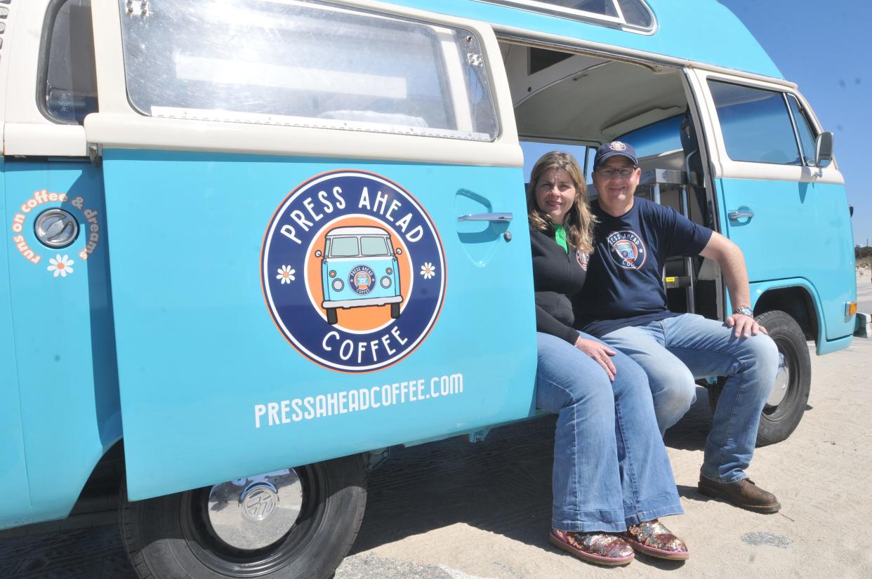 Jim and Denise Pressman are opening their own mobile coffee business, Press Ahead Coffee, out of a 1977 Volkswagen van.