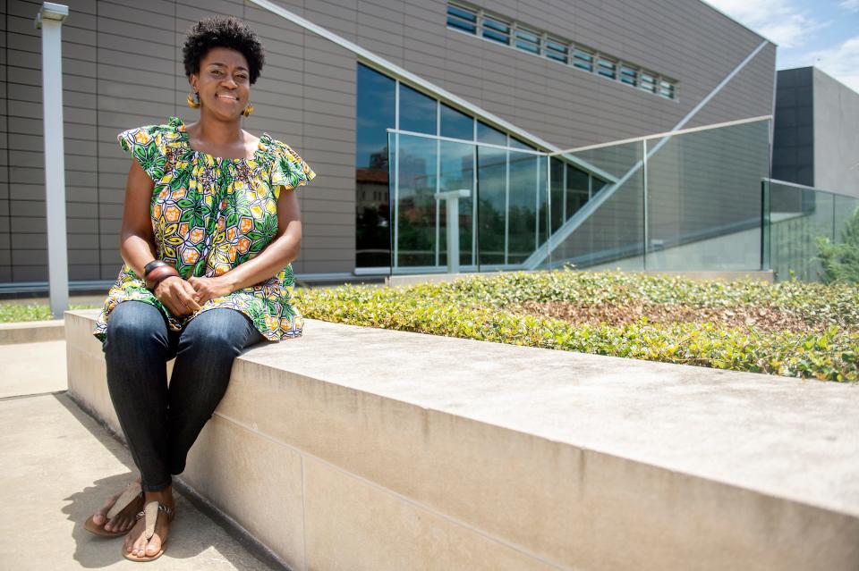 Dr. Daphne Chamberlain, a Tougaloo College professor and administrator, is photographed outside of the Mississippi Civil Rights Museum in Jackson, Miss., on July 9, 2021.