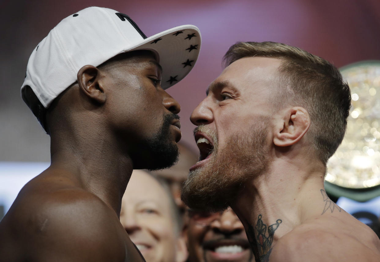 Floyd Mayweather Jr. beat Conor McGregor … again. (AP Photo)