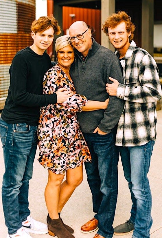 The Mishler family, Caleb, Kari, Nevin and Carter share a happy moment together.