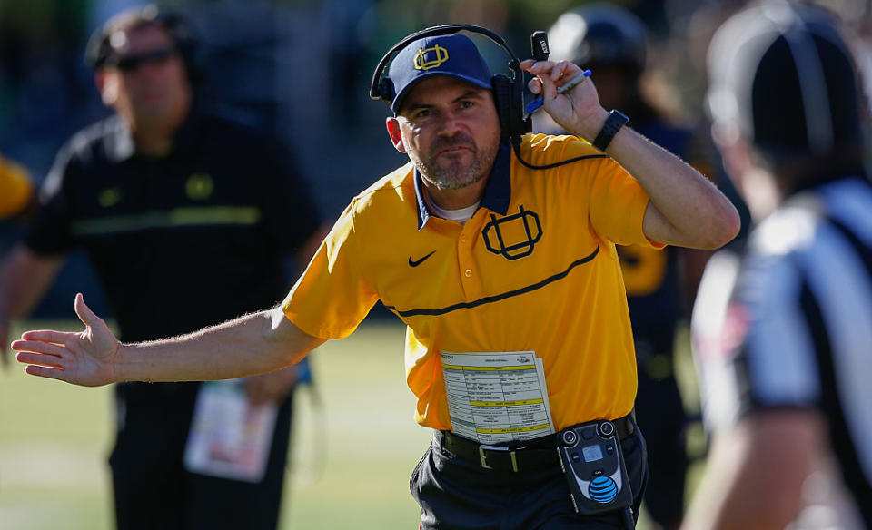 Oregon coach Mark Helfrich is on the hot seat after another blowout loss.