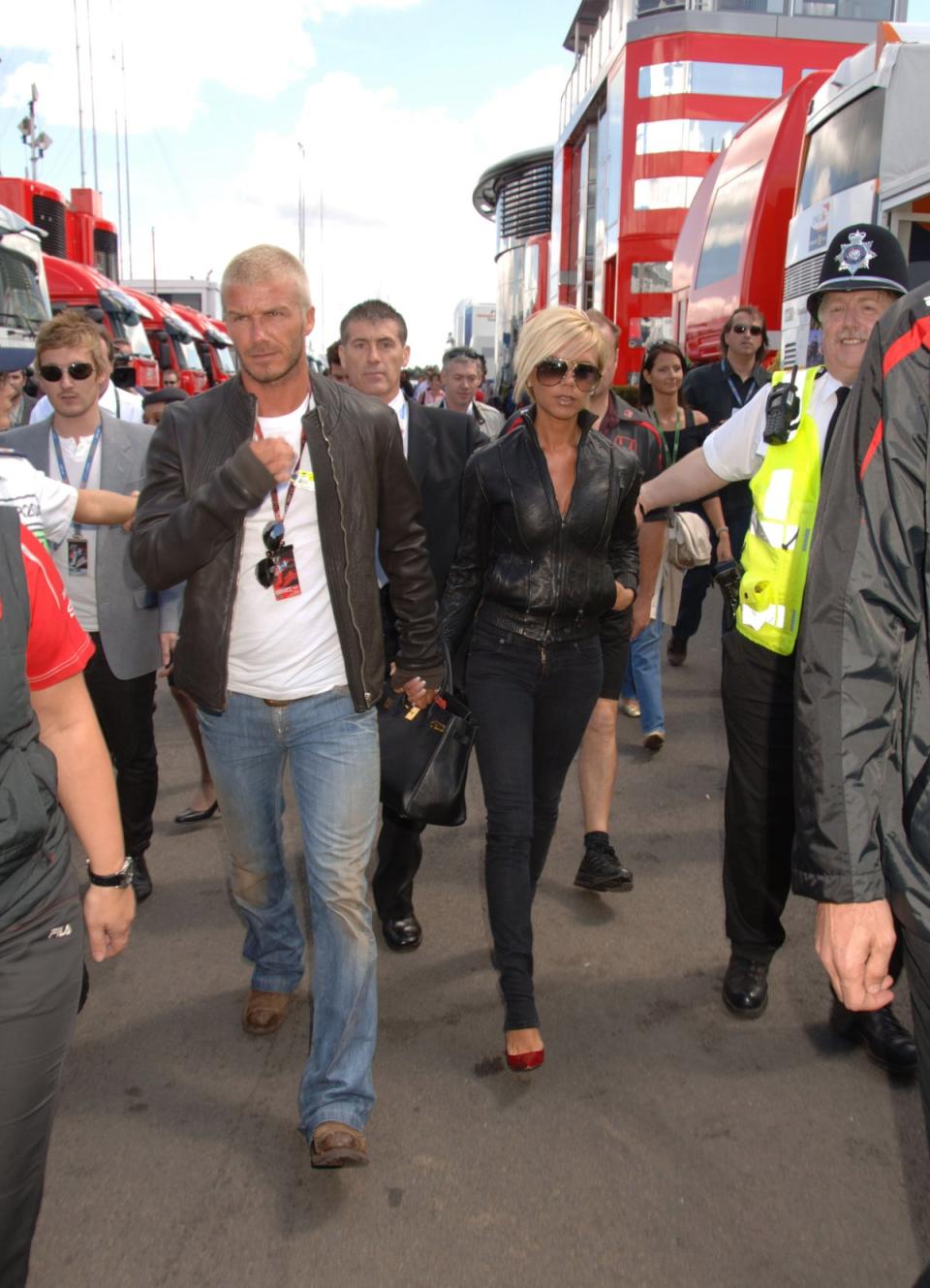 With David Beckham at the F1 Grand Prix at Silverstone on July 8, 2007 (Dave Benett)