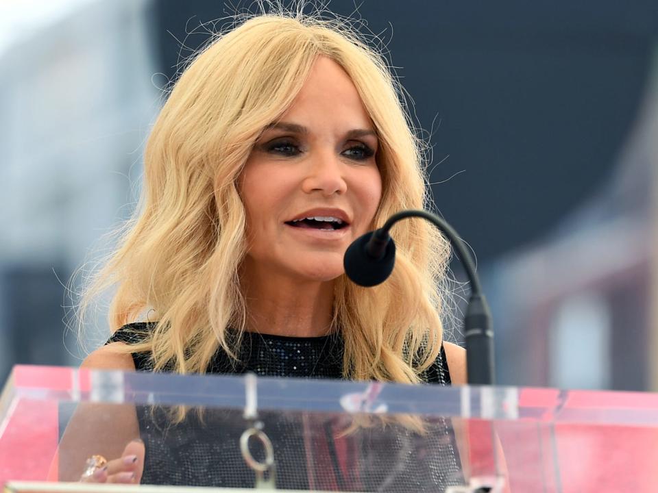 Kristin Chenoweth speaks onstage during The Hollywood Walk of Fame star ceremony honoring Sarah Brightman on October 6, 2022