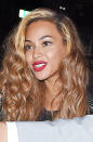 Stunning singer Beyonce's matte red lip really popped when she was out and about in New York City.