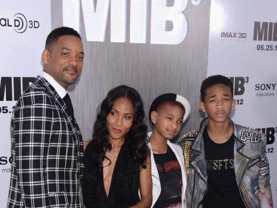 Willl Smith with wife, Jada Pinkett Smith, and children, Willow and Jaden (Getty Images)