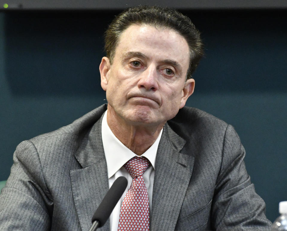 The University of Louisville Athletic Association terminated Rick Pitino’s contract on Oct. 16, 2017. (Getty)