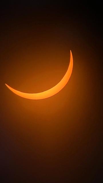 View of the April 8 eclipse from a telescope in Georgetown, Texas. (Courtesy: Jakob Regino)