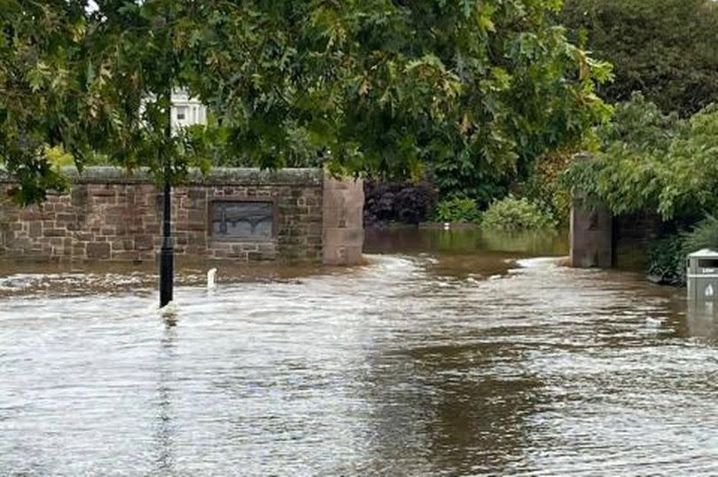 The floodgate at the war memorial at the North Inch was left open