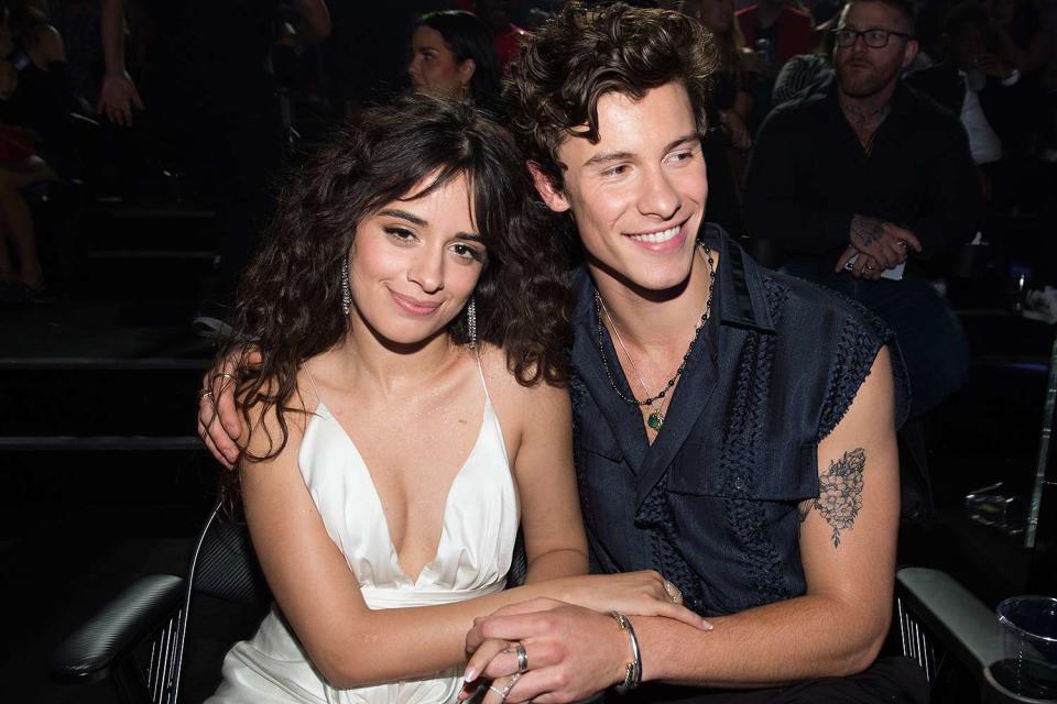 John Shearer/Getty Camila Cabello and Shawn Mendes at the 2019 VMAs