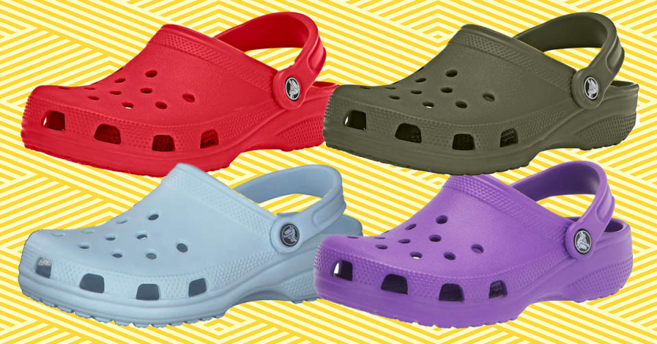 Crocs in red, green, blue and purple