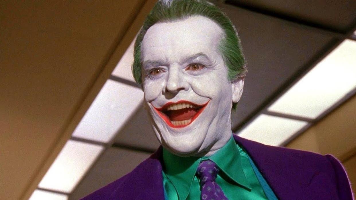  Jack Nicholson smiling as The Joker. 