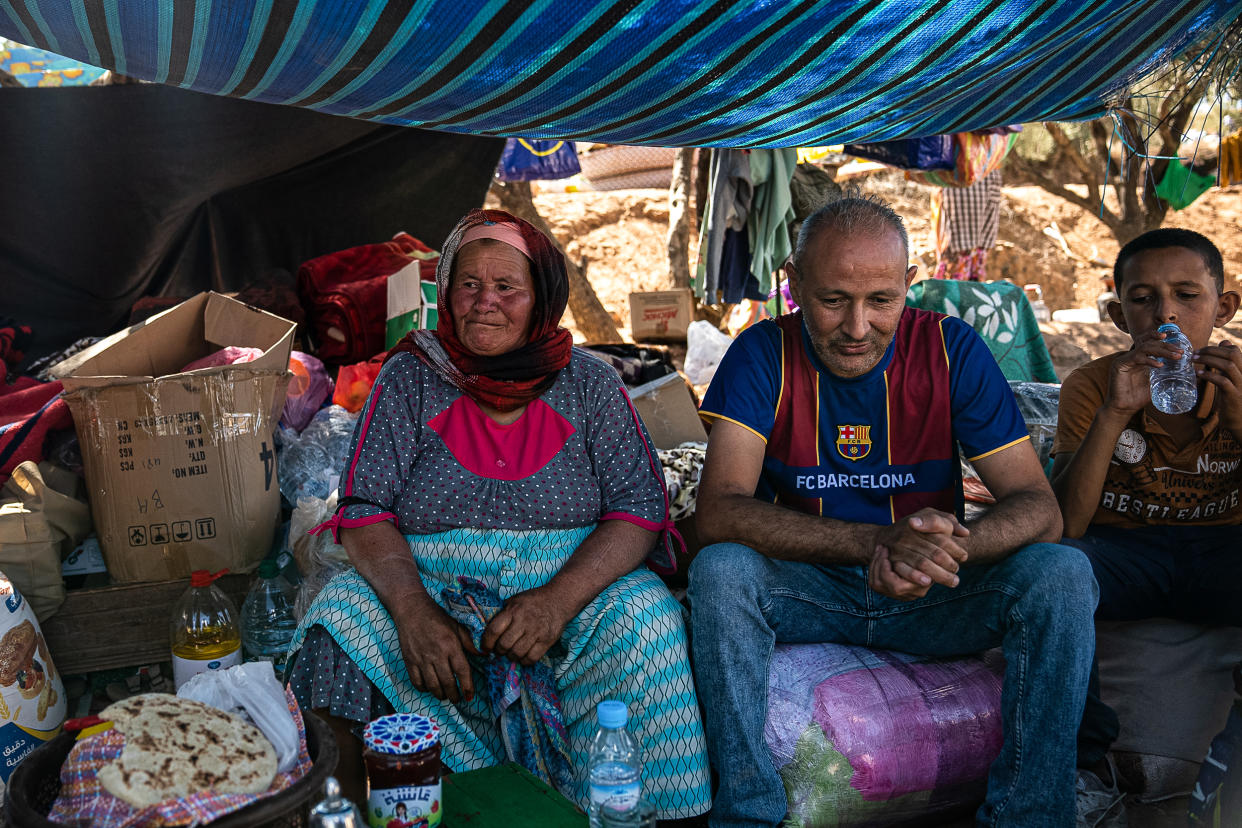 The small mountain village of Taheghaghte, Morocco, on Sept. 11, 2023. (Bill O'Reilly / NBC News)