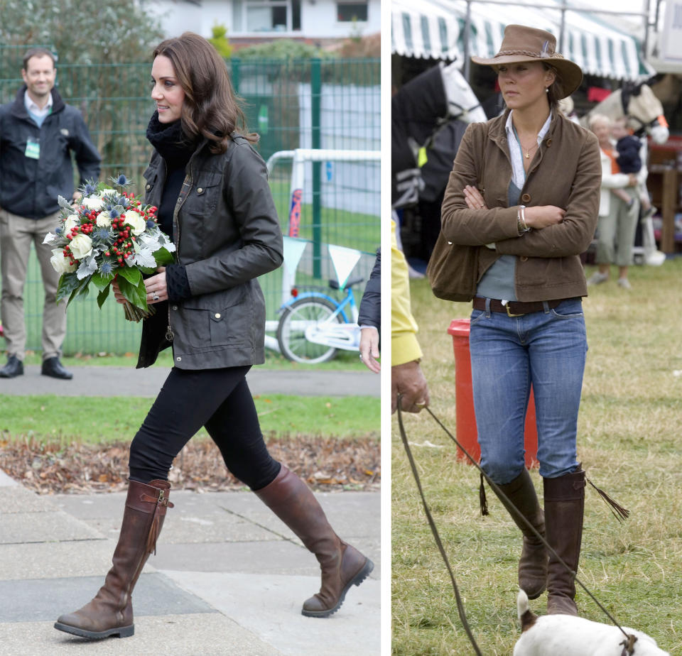 Kate wore the same leather boots as back in 2005 [Photo: Getty/PA]