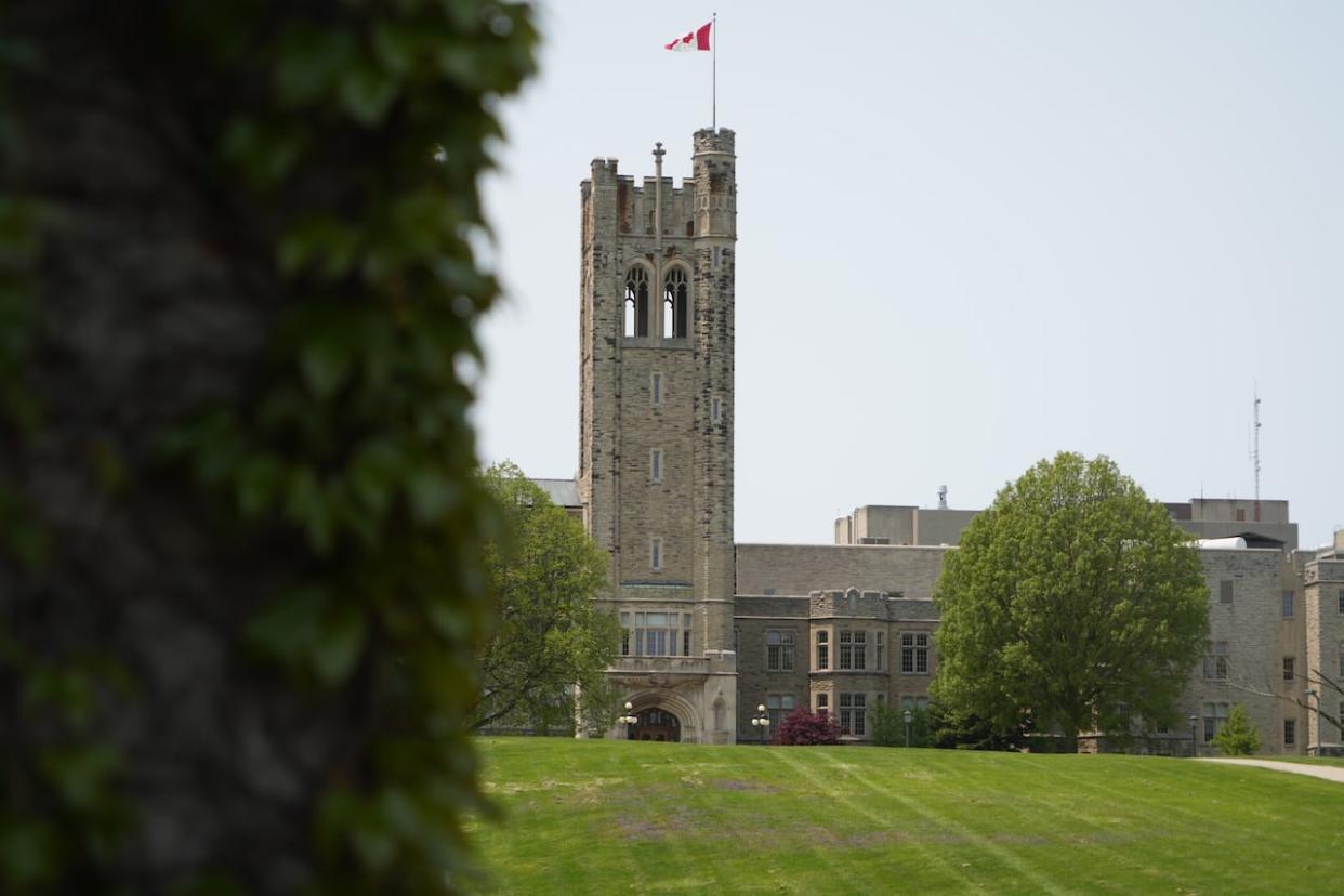 University College at Western University is show in May 2023. In a letter addressed to the president of the London, Ont., university, players on the women's hockey team detail their complaints against the coach and other team leaders.  (Colin Butler/CBC News - image credit)