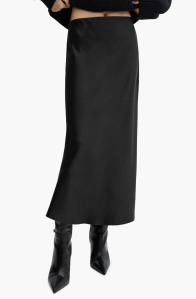 Mango Satin Midi Skirt