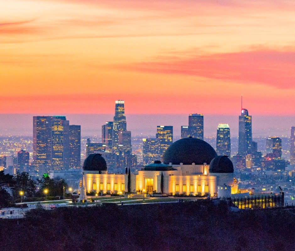 Griffith Park Observatory features planetarium shows, nearby hiking trails, sunset panos, and Hollywood's most iconic set piece—from Rebel Without a Cause to La La Land. <p>4kodiak/Getty Images</p>