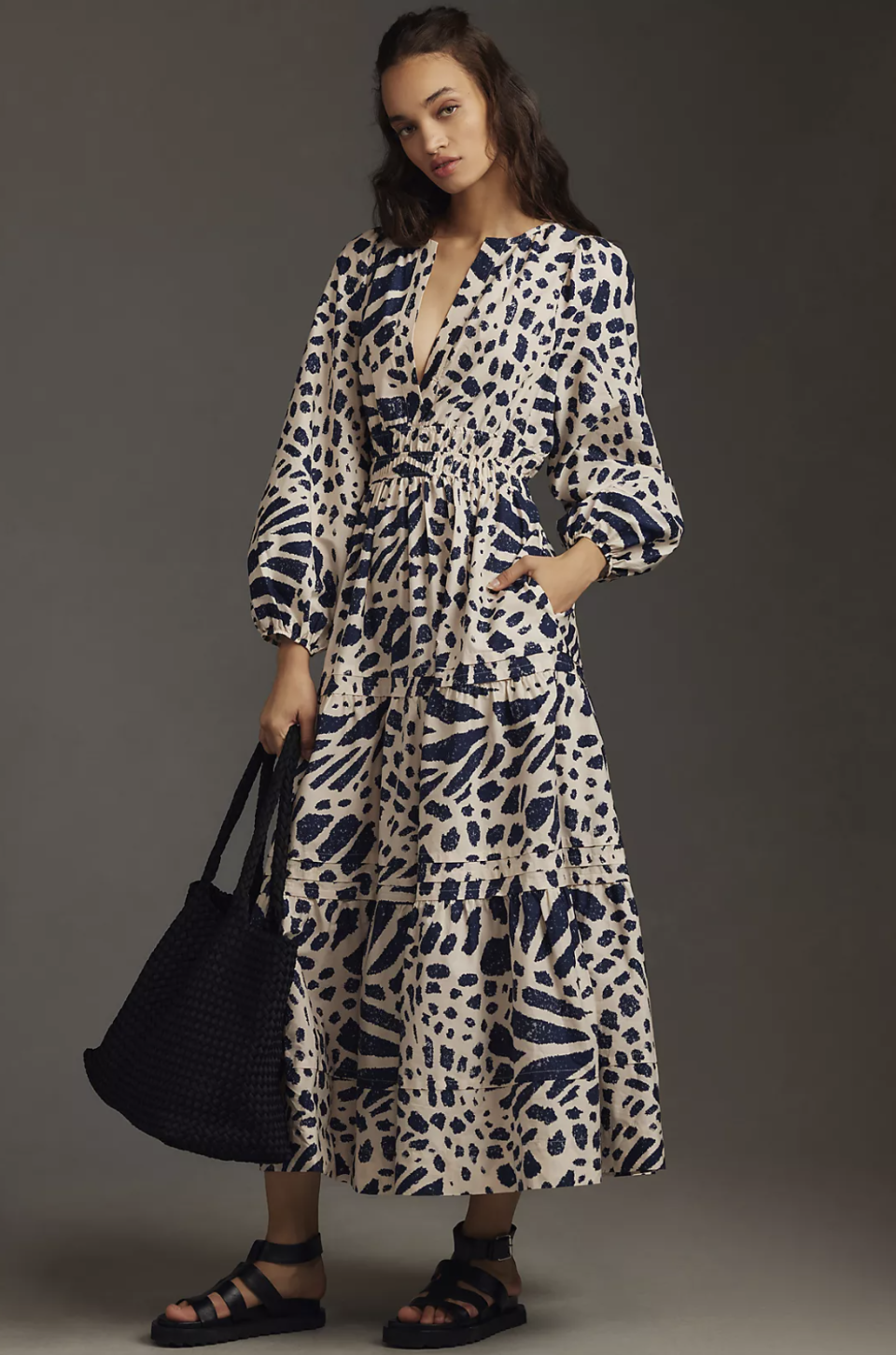 The Somerset Long-Sleeve Maxi Dress: Poplin Edition (Photo via Anthropologie)