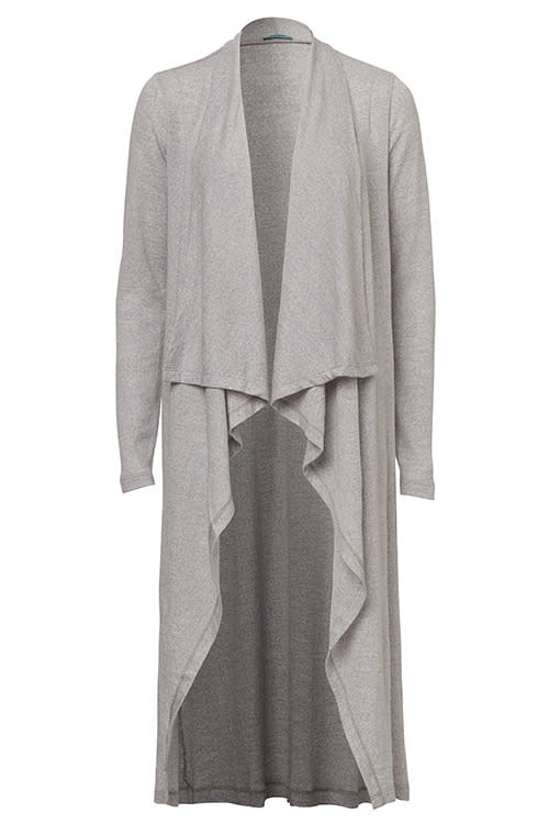 This Kookai Drape Cardigan, $130, is great mid-week teamed with heels or or on weekends with a pair of funky trainers.