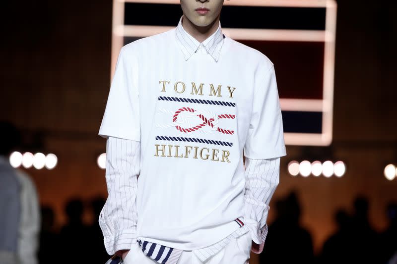 Models present creations during the Tommy Hilfiger 'TOMMYNOW Spring 2020' show during London Fashion Week in London