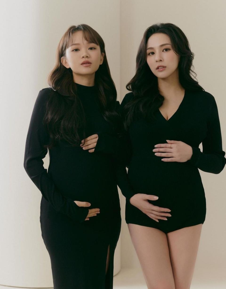 ▼熊熊與好姊妹陳彥婷同時懷孕，一起拍攝了孕婦寫真。（圖／翻攝自熊熊 IG）