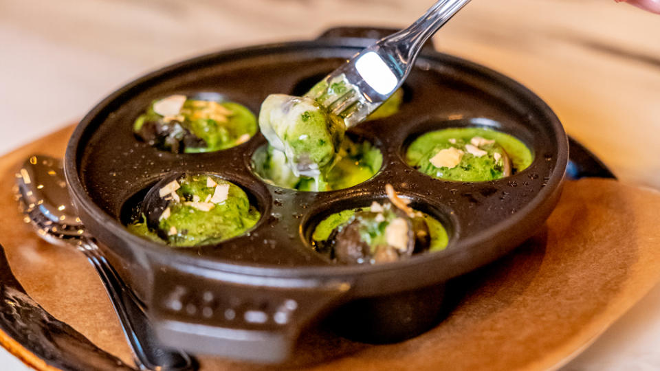 Escargot with a garlic custard and parsley butter. - Credit: Photo: courtesy Bar Benno