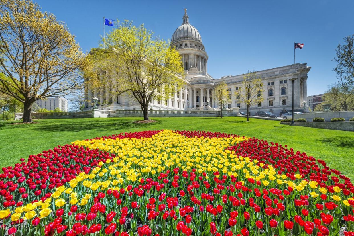 wisconsin state capitol capital in spring