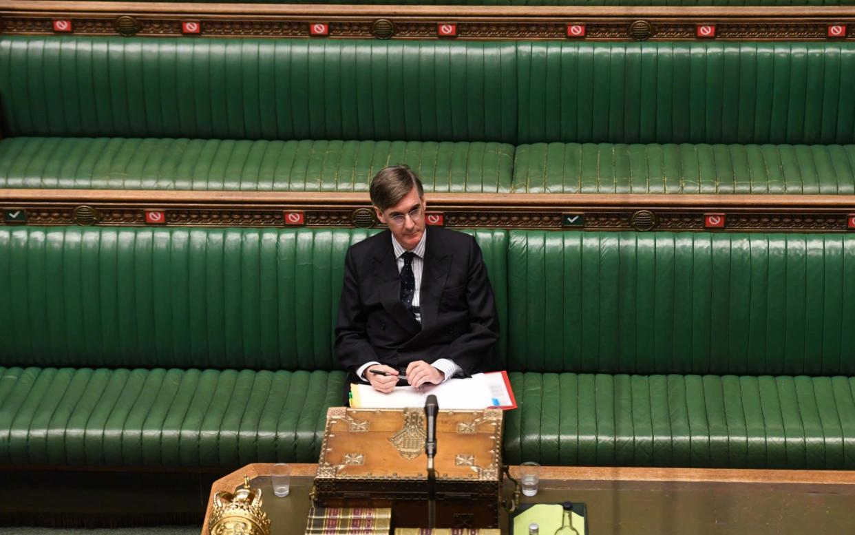 Jacob Rees-Mogg prepares to make a statement in the House of Commons last month - Jessica Taylor/AFP