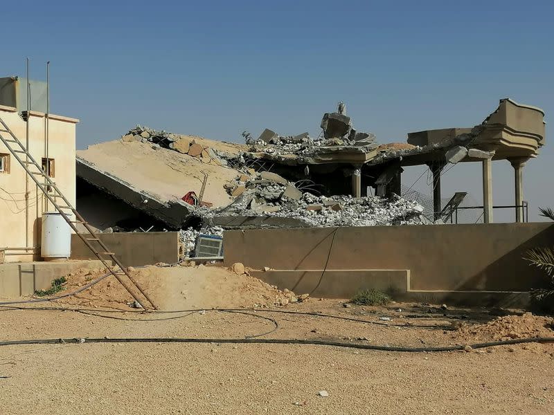 Cuartel general destruido del grupo de milicia Kataib Hezbollah tras un ataque aéreo en Qaim