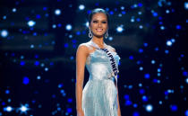 Miss Philippines 2012 Janine Tugonon competes in an evening gown of her choice during the Evening Gown Competition of the 2012 Miss Universe Presentation Show in Las Vegas, Nevada, December 13, 2012. The Miss Universe 2012 pageant will be held on December 19 at the Planet Hollywood Resort and Casino in Las Vegas. REUTERS/Darren Decker/Miss Universe Organization L.P/Handout (UNITED STATES - Tags: ENTERTAINMENT) FOR EDITORIAL USE ONLY. NOT FOR SALE FOR MARKETING OR ADVERTISING CAMPAIGNS. THIS IMAGE HAS BEEN SUPPLIED BY A THIRD PARTY. IT IS DISTRIBUTED, EXACTLY AS RECEIVED BY REUTERS, AS A SERVICE TO CLIENTS