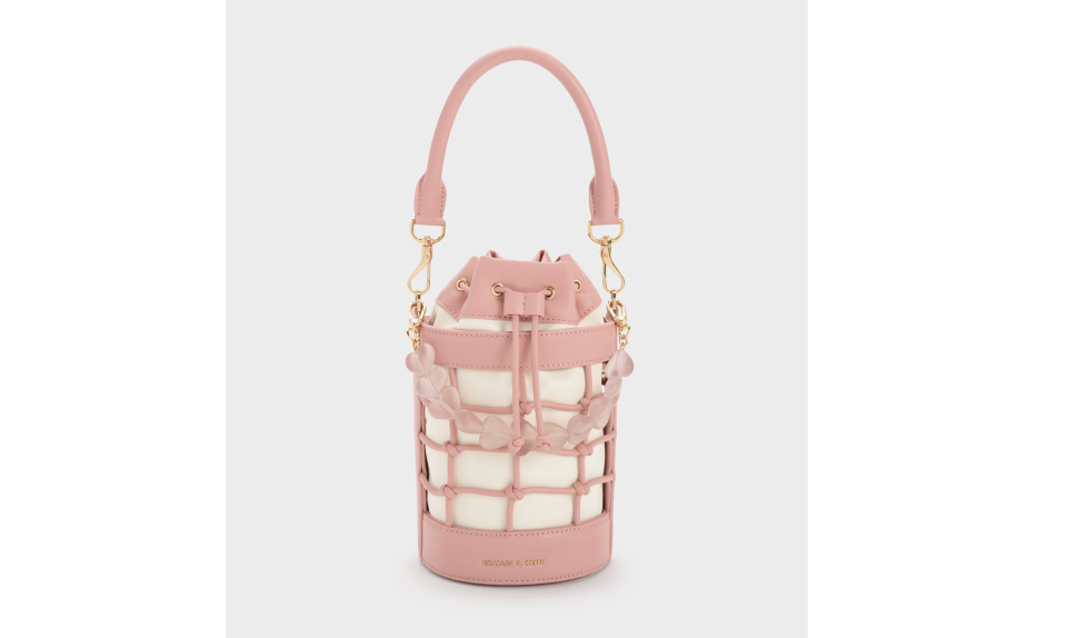 Charles & Keith Heart Motif Caged Bucket Bag. (PHOTO: Charles & Keith)