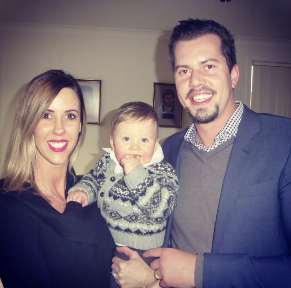 Mate Babic and his wife Carla with a young baby.