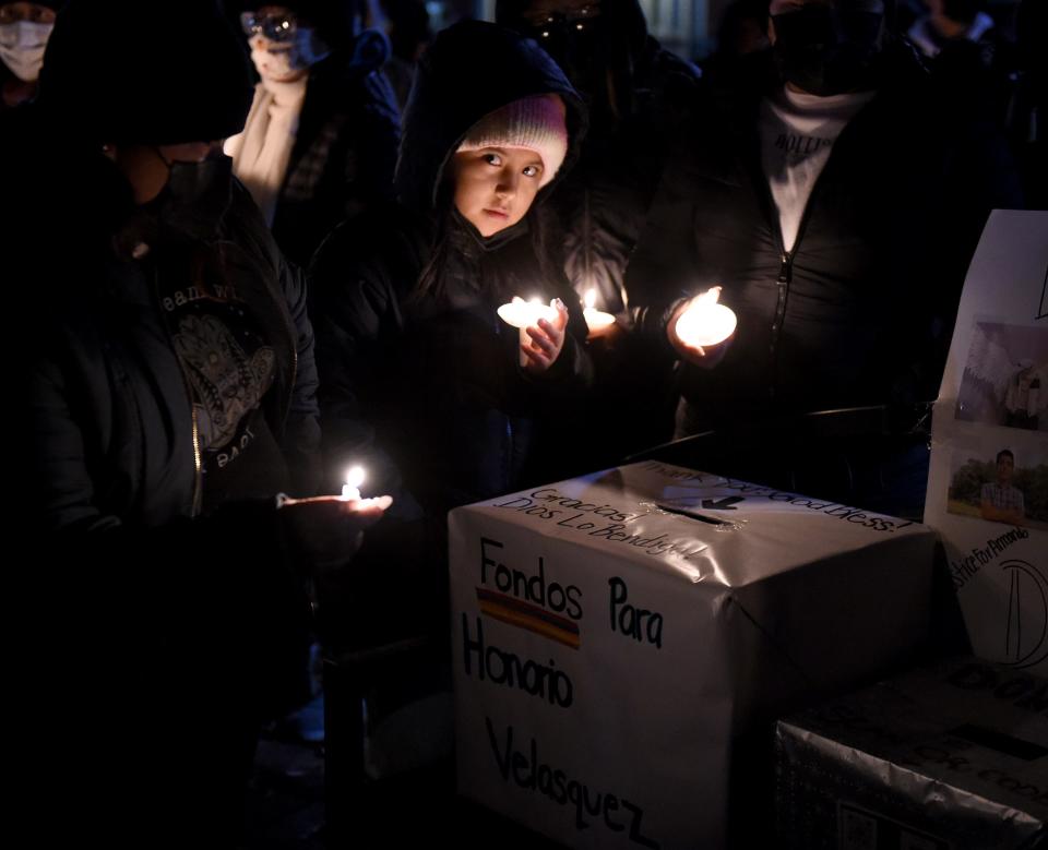 Donation boxes are filled Thursday, Jan 27, 2022, in support of the families of Honorio Velasquez and Armando Vicente Chilel Lopez who were killed in a Jan. 22 shooting in Georgetown.