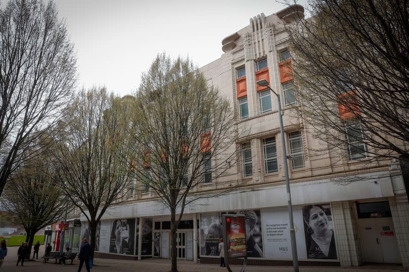 A general view of the former M&S and Woolworths building in Lister Gate, Nottingham city centre