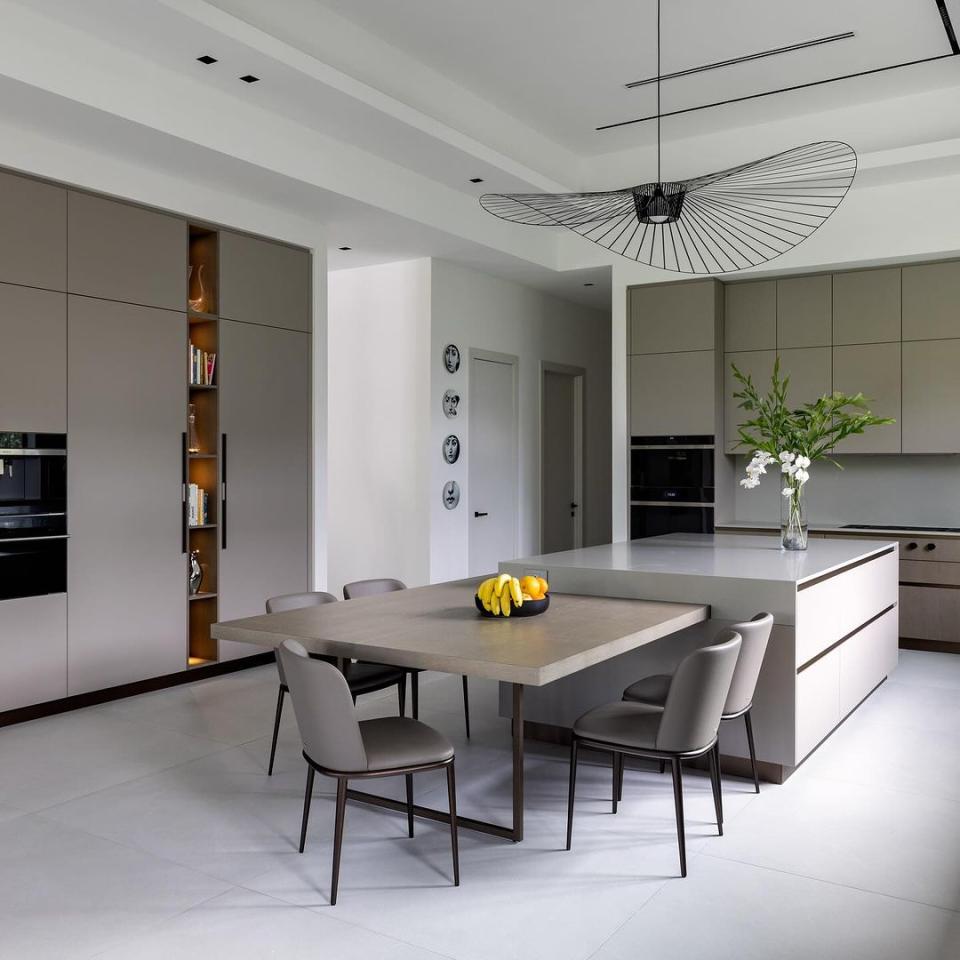 Gray kitchen with matching cabinets