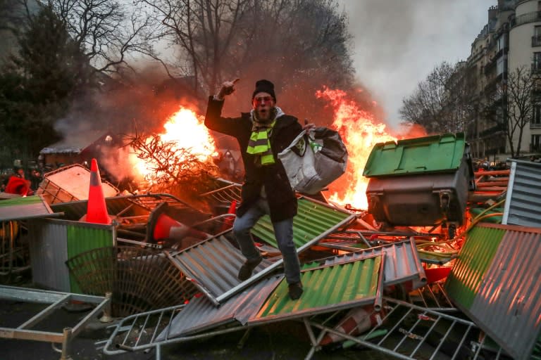 More than 84,000 people turned out for the ninth Saturday of demonstrations against President Emmanuel Macron since November, up from 50,000 the previous week