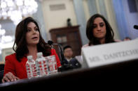 Olympic Gymnast Jamie Dantzscher testifies at a Senate Commerce subcommittee hearing entitled "Olympic Abuse: The Role of National Governing Bodies in Protecting Our Athletes" on Capitol Hill in Washington, U.S., April 18, 2018. REUTERS/Aaron P. Bernstein