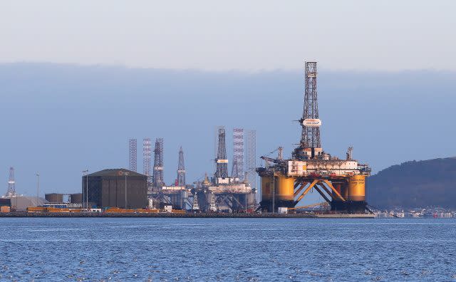 An oil platform in the Cromarty Firth