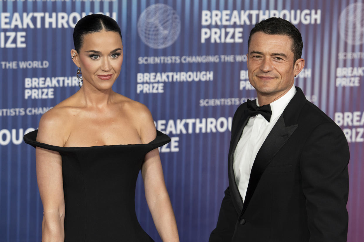 LOS ANGELES, CALIFORNIA - APRIL 13: Katy Perry and Orlando Bloom arrive at the 10th Annual Breakthrough Prize Ceremony at Academy Museum of Motion Pictures on April 13, 2024 in Los Angeles, California. (Photo by Craig T Fruchtman/Getty Images)